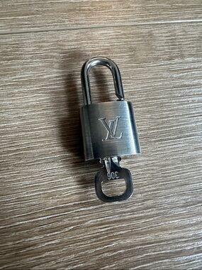Louis Vuitton Silver-Tone Brushed Padlock with Key